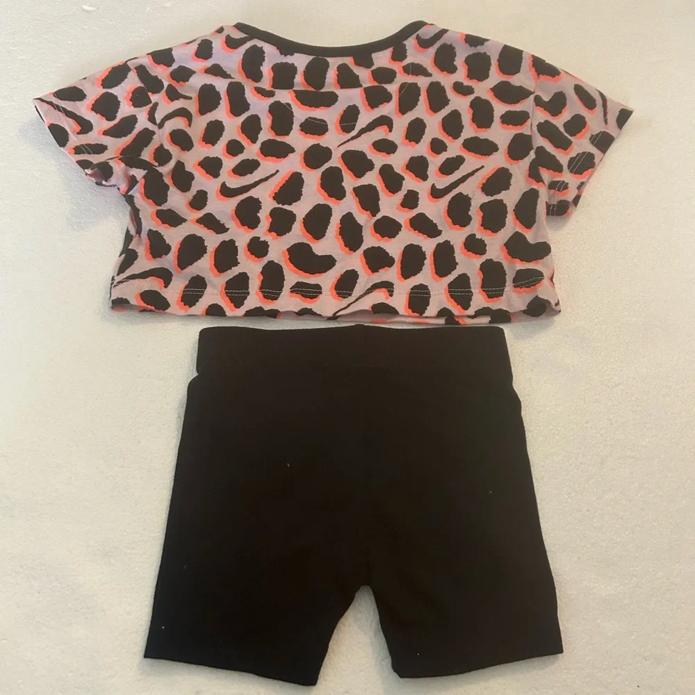 Nike leopard print top bottom set t shirt leggings matching set - Picture 5 of 7